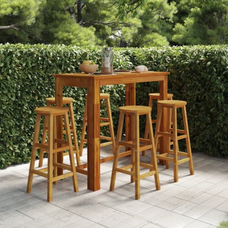 vidaXL 7-tlg. Gartenbar-Set Massivholz Akazie