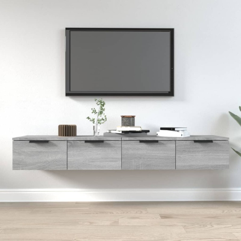 vidaXL Wandschränke 2 Stk. Grau Sonoma 68x30x20 cm Holzwerkstoff