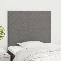 vidaXL Kopfteile 2 Stk. Dunkelgrau 100x5x78/88 cm Stoff