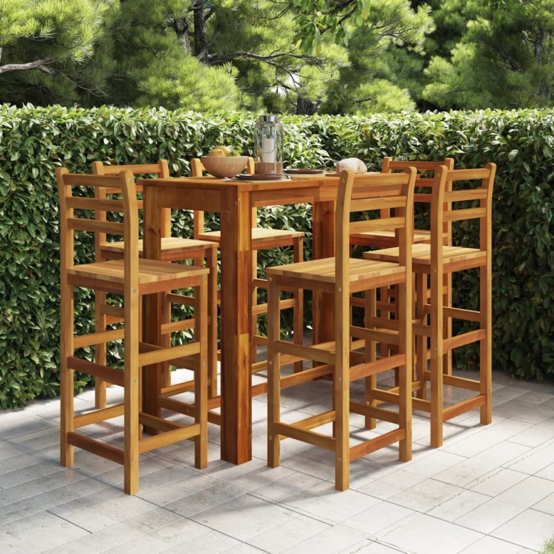 vidaXL 7-tlg. Gartenbar-Set Massivholz Akazie vidaXL 7-tlg. Gartenbar-Set Massivholz Akazie
