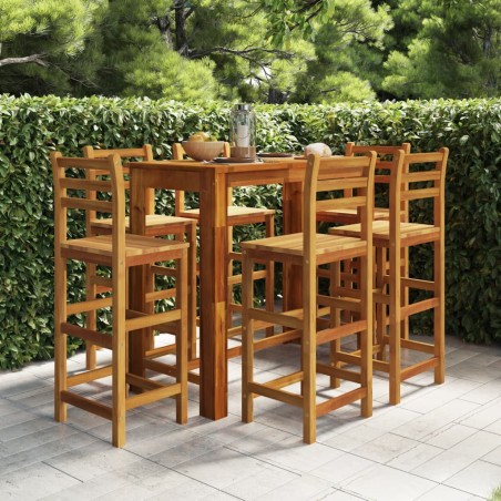 vidaXL 7-tlg. Gartenbar-Set Massivholz Akazie