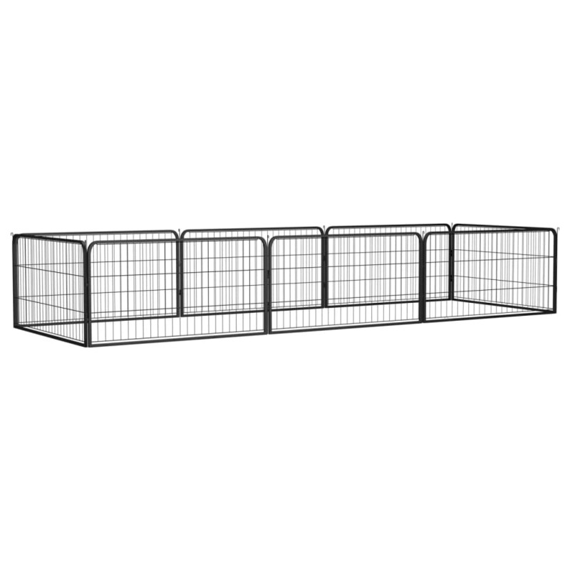 vidaXL 8-tlg. Hundelaufstall Schwarz 100x50 cm Stahl Pulverbeschichtet vidaXL 8-tlg. Hundelaufstall Schwarz 100x50 cm Stahl Pulverbeschichtet