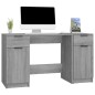 vidaXL Schreibtisch mit Beistellschrank Grau Sonoma Holzwerkstoff vidaXL Schreibtisch mit Beistellschrank Grau Sonoma Holzwerkstoff