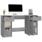 vidaXL Schreibtisch mit Beistellschrank Grau Sonoma Holzwerkstoff vidaXL Schreibtisch mit Beistellschrank Grau Sonoma Holzwerkstoff