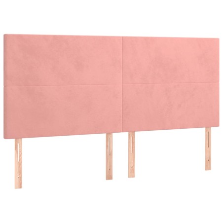 vidaXL Kopfteile 4 Stk. Rosa 90x5x78/88 cm Samt