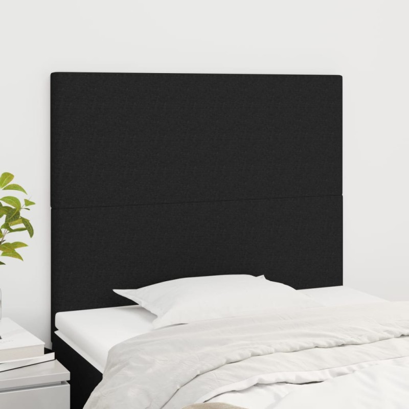 vidaXL Kopfteile 2 Stk. Schwarz 100x5x78/88 cm Stoff