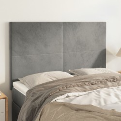 vidaXL Kopfteile 4 Stk. Hellgrau 72x5x78/88 cm Samt