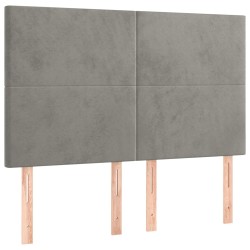 vidaXL Kopfteile 4 Stk. Hellgrau 72x5x78/88 cm Samt