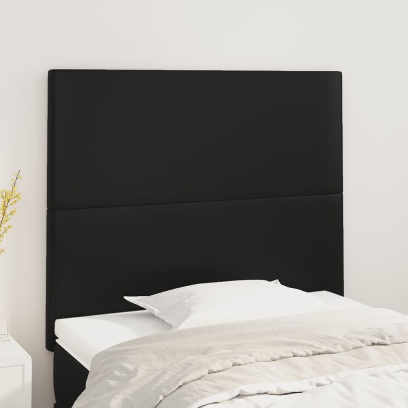 vidaXL Kopfteile 2 Stk. Schwarz 80x5x78/88 cm Kunstleder