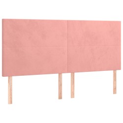 vidaXL Kopfteile 4 Stk. Rosa 100x5x78/88 cm Samt