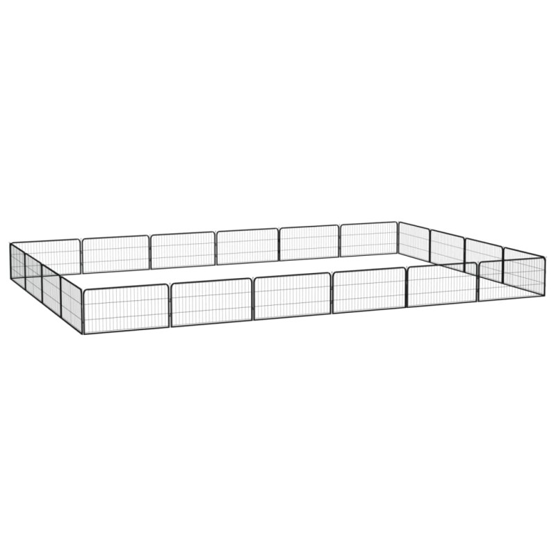 vidaXL 20-tlg. Hundelaufstall Schwarz 100x50cm Stahl Pulverbeschichtet vidaXL 20-tlg. Hundelaufstall Schwarz 100x50cm Stahl Pulverbeschichtet