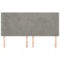 vidaXL Kopfteile 4 Stk. Hellgrau 80x5x78/88 cm Samt