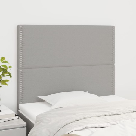 vidaXL Kopfteile 2 Stk. Hellgrau 100x5x78/88 cm Stoff