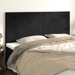 vidaXL Kopfteile 4 Stk. Schwarz 100x5x78/88 cm Samt