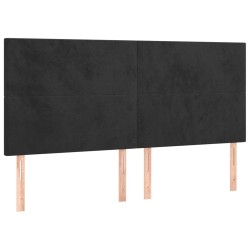vidaXL Kopfteile 4 Stk. Schwarz 100x5x78/88 cm Samt