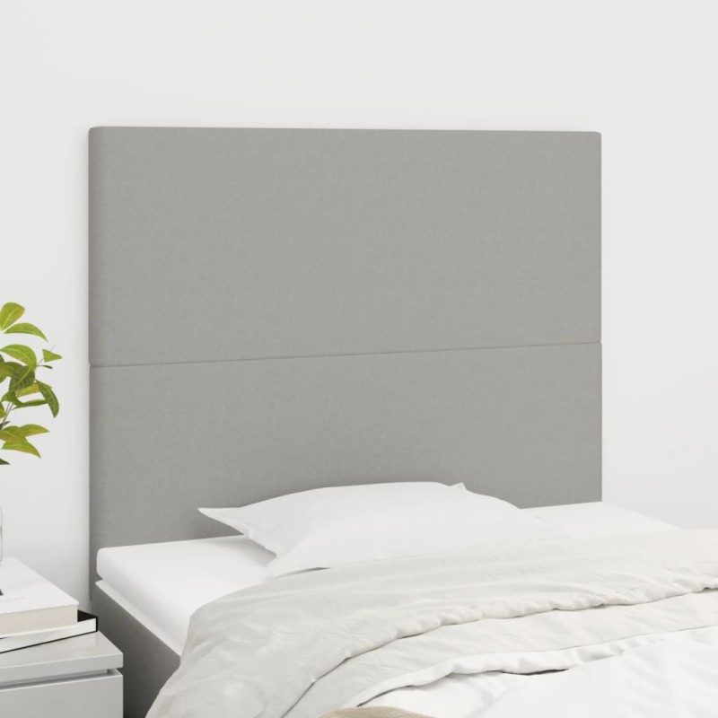 vidaXL Kopfteile 2 Stk. Hellgrau 90x5x78/88 cm Stoff vidaXL Kopfteile 2 Stk. Hellgrau 90x5x78/88 cm Stoff