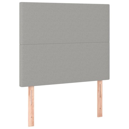 vidaXL Kopfteile 2 Stk. Hellgrau 90x5x78/88 cm Stoff