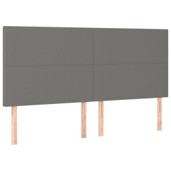 vidaXL Kopfteile 4 Stk. Dunkelgrau 90x5x78/88 cm Stoff