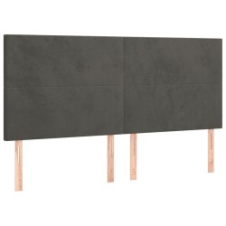 vidaXL Kopfteile 4 Stk. Dunkelgrau 80x5x78/88 cm Samt