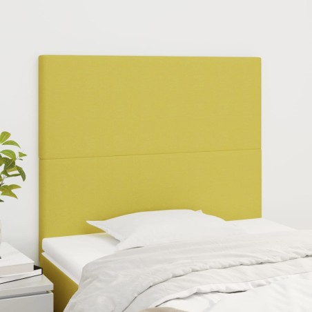 vidaXL Kopfteile 2 Stk. Grün 100x5x78/88 cm Stoff