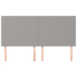 vidaXL Kopfteile 4 Stk. Hellgrau 100x5x78/88 cm Stoff
