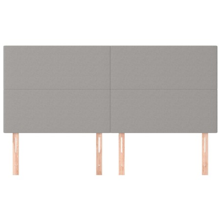 vidaXL Kopfteile 4 Stk. Hellgrau 100x5x78/88 cm Stoff