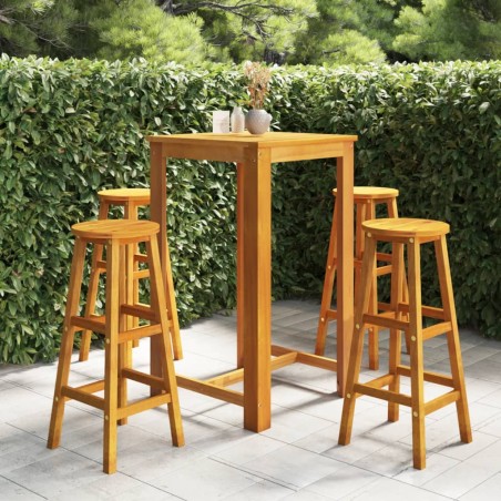 vidaXL 5-tlg. Gartenbar-Set Massivholz Akazie