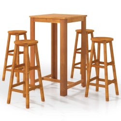 vidaXL 5-tlg. Gartenbar-Set Massivholz Akazie