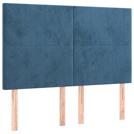 vidaXL Kopfteile 4 Stk. Dunkelblau 72x5x78/88 cm Samt