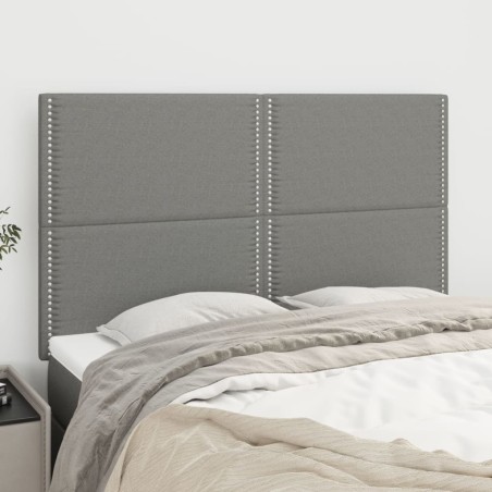 vidaXL Kopfteile 4 Stk. Dunkelgrau 72x5x78/88 cm Stoff