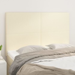 vidaXL Kopfteile 4 Stk. Creme 72x5x78/88 cm Kunstleder