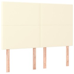 vidaXL Kopfteile 4 Stk. Creme 72x5x78/88 cm Kunstleder