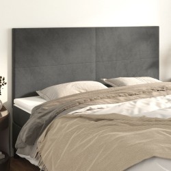 vidaXL Kopfteile 4 Stk. Dunkelgrau 90x5x78/88 cm Samt