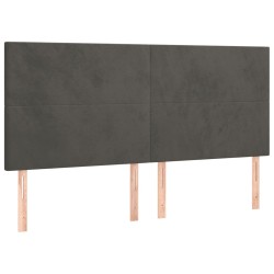 vidaXL Kopfteile 4 Stk. Dunkelgrau 90x5x78/88 cm Samt