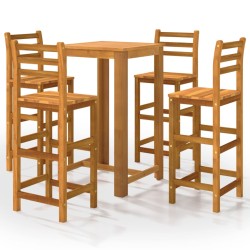vidaXL 5-tlg. Gartenbar-Set Massivholz Akazie