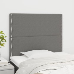 vidaXL Kopfteile 2 Stk. Dunkelgrau 100x5x78/88 cm Stoff