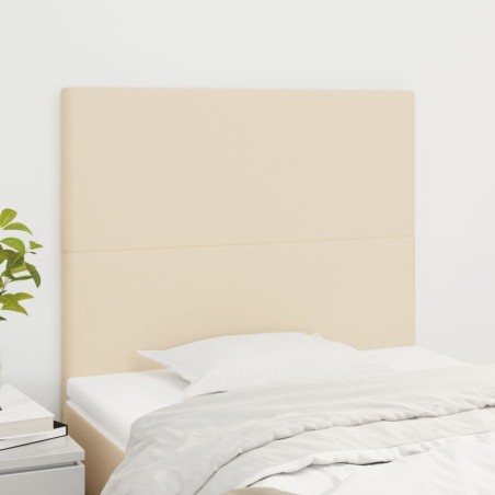 vidaXL Kopfteile 2 Stk. Creme 90x5x78/88 cm Stoff