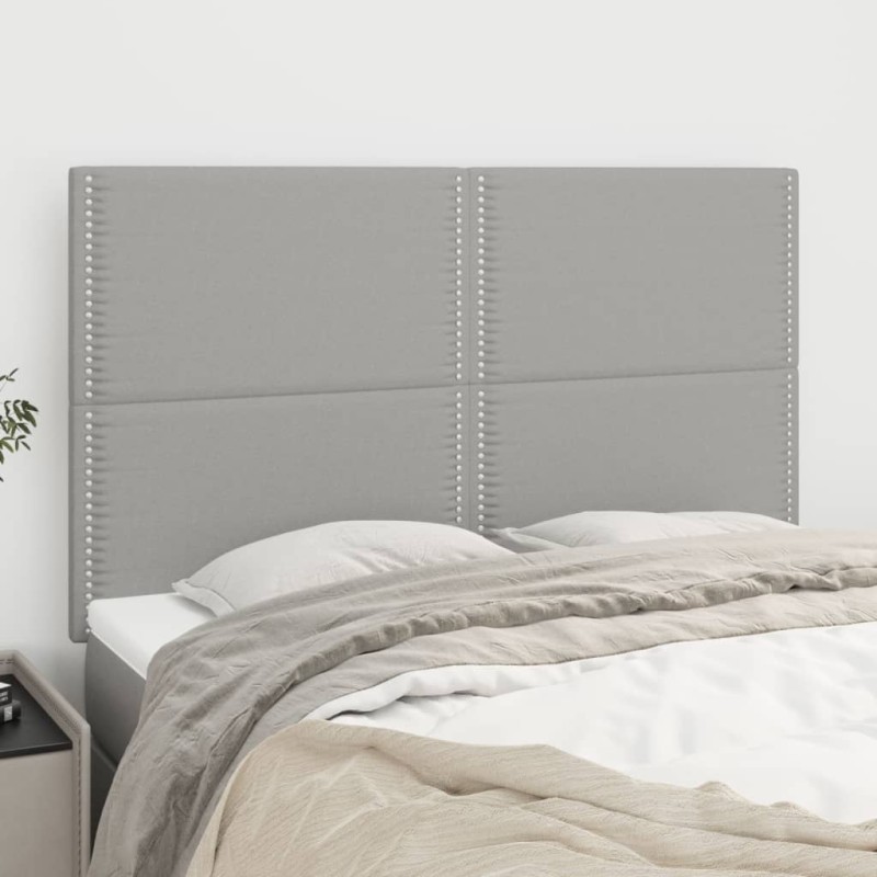 vidaXL Kopfteile 4 Stk. Hellgrau 72x5x78/88 cm Stoff vidaXL Kopfteile 4 Stk. Hellgrau 72x5x78/88 cm Stoff