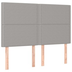 vidaXL Kopfteile 4 Stk. Hellgrau 72x5x78/88 cm Stoff