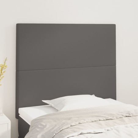 vidaXL Kopfteile 2 Stk. Grau 90x5x78/88 cm Kunstleder