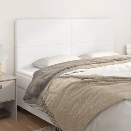 vidaXL Kopfteile 4 Stk. Weiß 90x5x78/88 cm Kunstleder