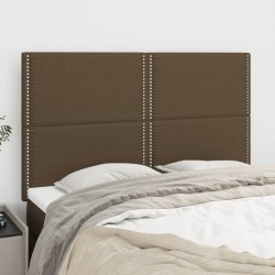 vidaXL Kopfteile 4 Stk. Dunkelbraun 72x5x78/88 cm Stoff