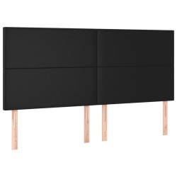 vidaXL Kopfteile 4 Stk. Schwarz 90x5x78/88 cm Kunstleder