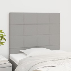 vidaXL Kopfteile 2 Stk. Hellgrau 90x5x78/88 cm Stoff