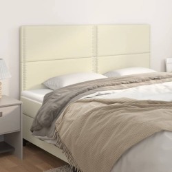 vidaXL Kopfteile 4 Stk. Creme 100x5x78/88 cm Kunstleder