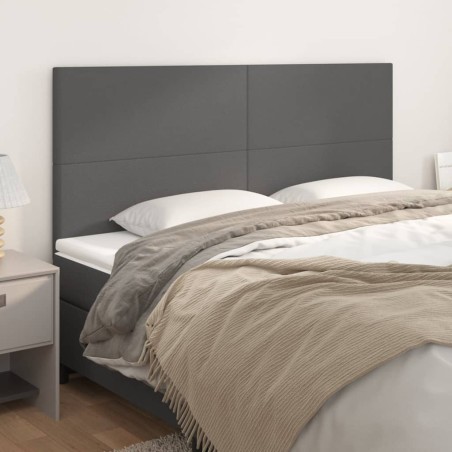 vidaXL Kopfteile 4 Stk. Grau 90x5x78/88 cm Kunstleder