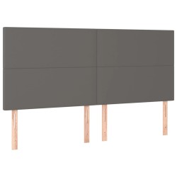 vidaXL Kopfteile 4 Stk. Grau 90x5x78/88 cm Kunstleder