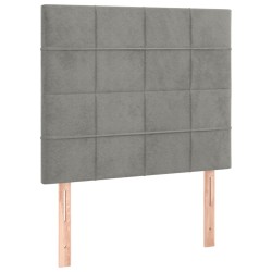 vidaXL Kopfteile 2 Stk. Hellgrau 100x5x78/88 cm Samt