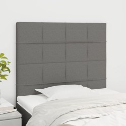 vidaXL Kopfteile 2 Stk. Dunkelgrau 90x5x78/88 cm Stoff