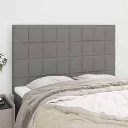 vidaXL Kopfteile 4 Stk. Dunkelgrau 72x5x78/88 cm Stoff